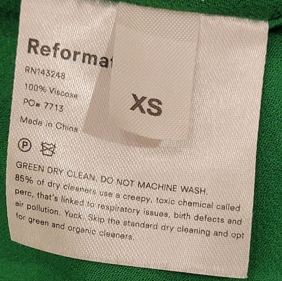 REFORMATION ANCHORAGE GREEN DAZED FLORAL WRAP MINI DRESS - Picture 7 of 7